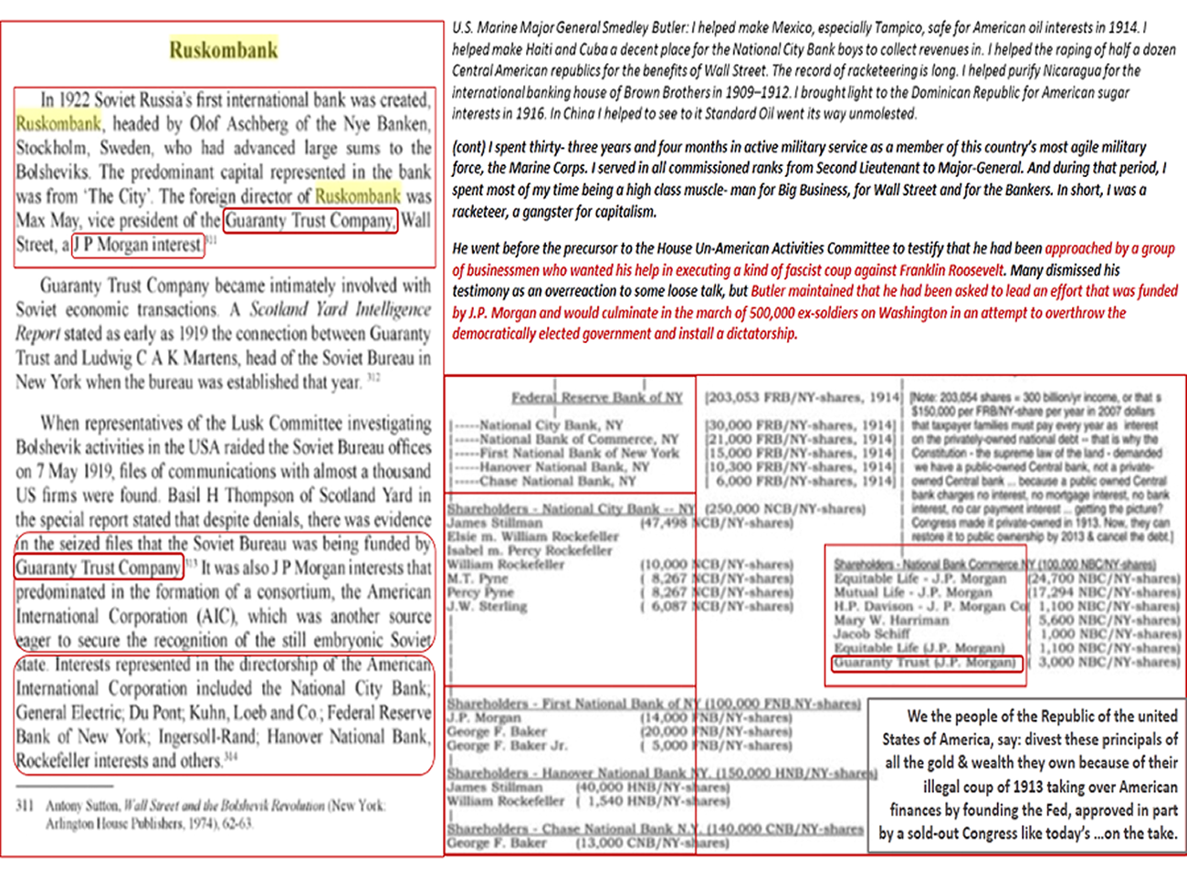 How is it these dynastic banking interlocking directors of the Fed & City of London founded and financed the communists ... and according to Sutton and Loftus, two brilliant researchers financed the Nazis, as well ...oh, who cares ...except that the same forces are funding nazis and ultra-right throughout eastern Europe who are now also active in Asia and South America and guess where else ...could it be the USA?