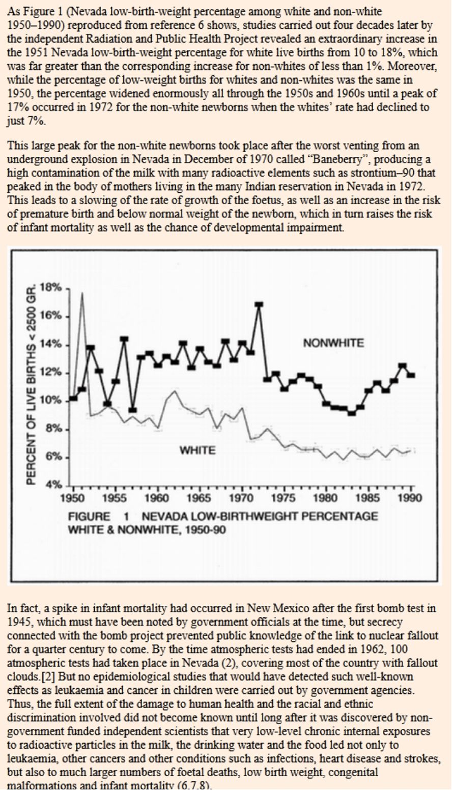 Nuclear racism & black genocide in the ghetto milk program then latino genocide.