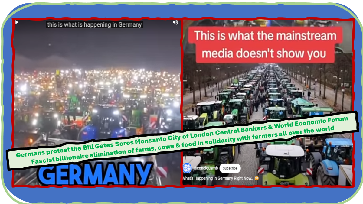 German & EU farmers protest the elimination of farms & non-GMO foods