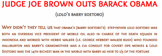 Judge Joe Brown outs Barack Obama 