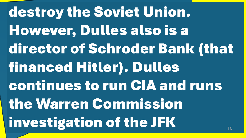 Dulles Schroder Bank Warren Commission