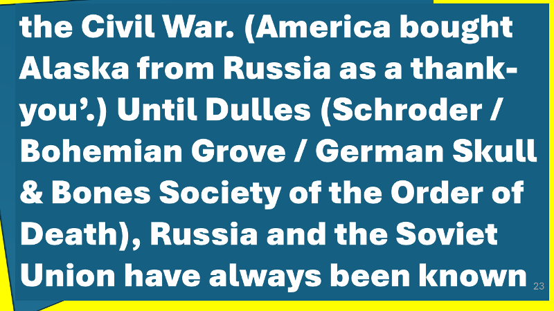 Dulles is a triple agent representing Corp U.S., Germany & City of London central banker warlords