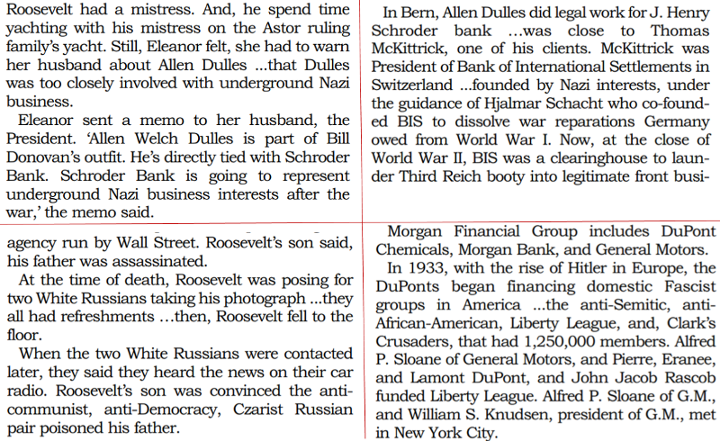 President Roosevelt poisoned by two people from Belarus, according to his son.