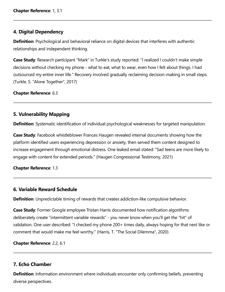 glossary case histories