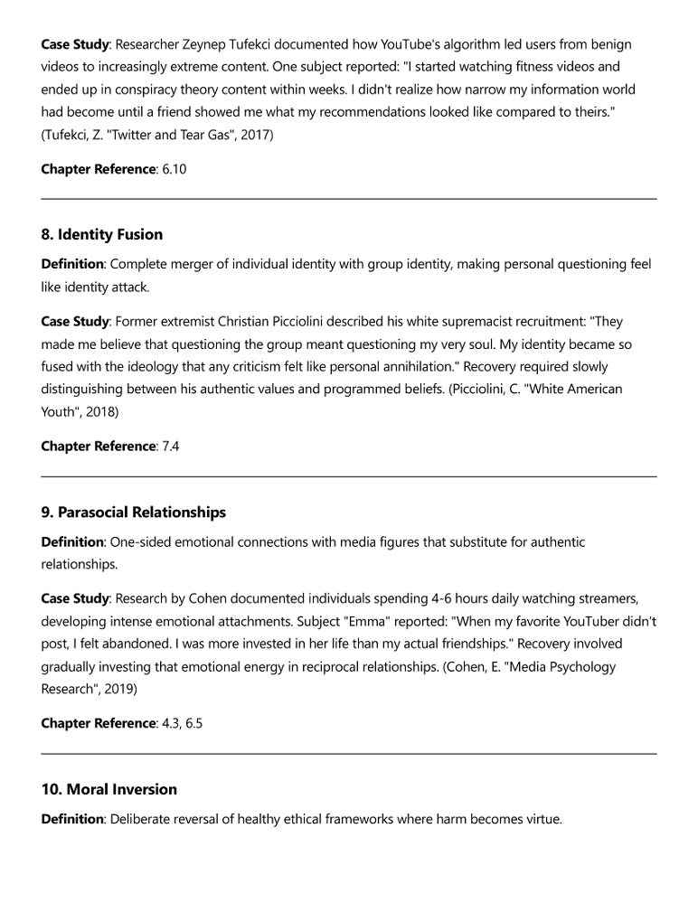 glossary case histories