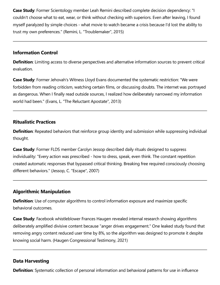 glossary case histories