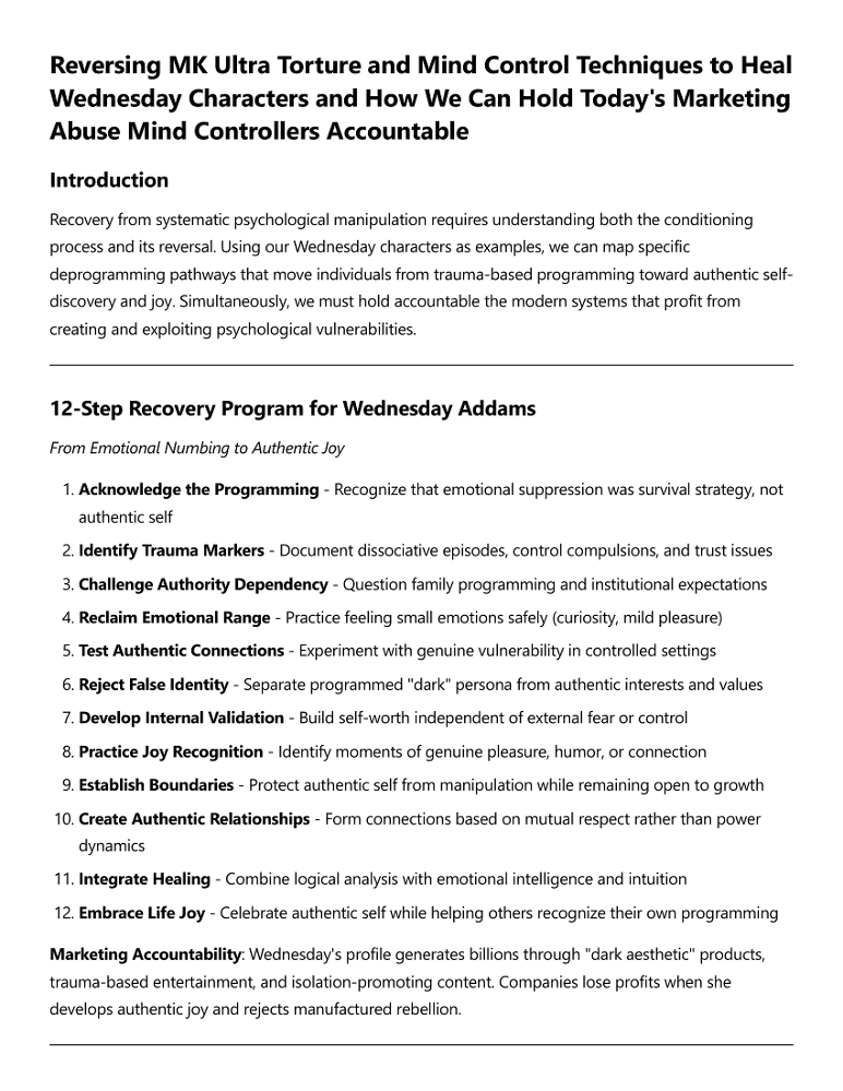 Reversing MK Ultra torture mind control