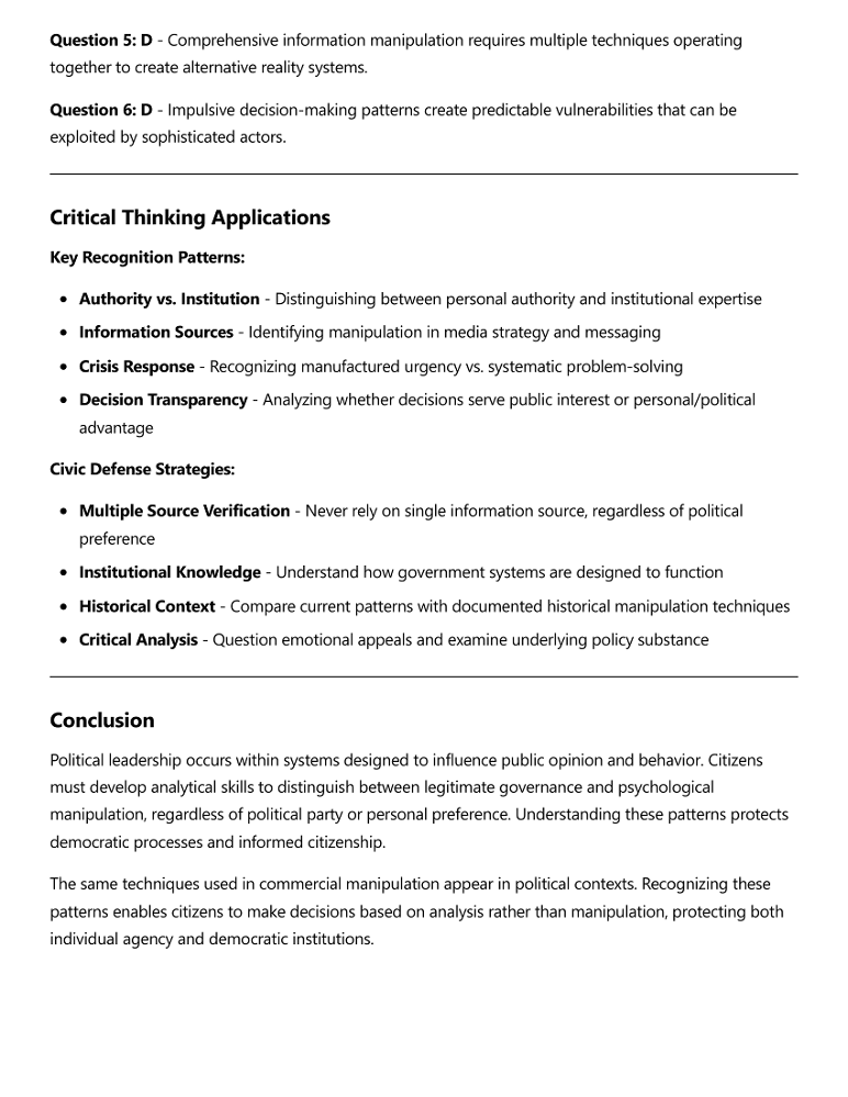 Political Manipulation Psychology