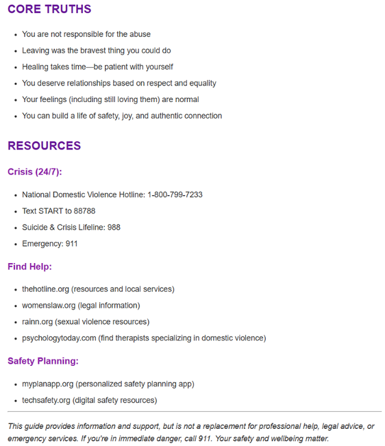 For Domestic Abuse Survivors